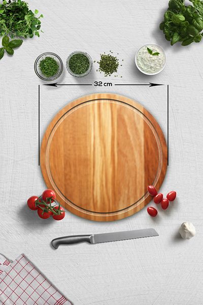 Decorita Satina Glass Cutting Board - Diameter 32cm Ducted Table