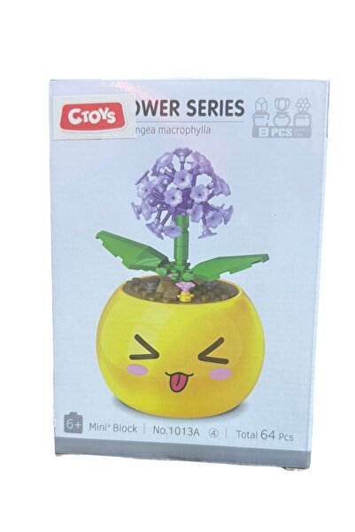 YILDIRIM OYUNCAK Micro Block Flowers in a Pot 64 Piece Building Block - Mini Block Set with Decorative Pots Lego Flower Emoji