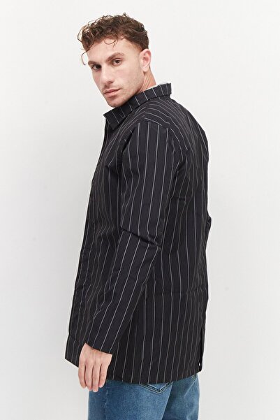 French Connection Men Stripe Jacket Shirt, Black
