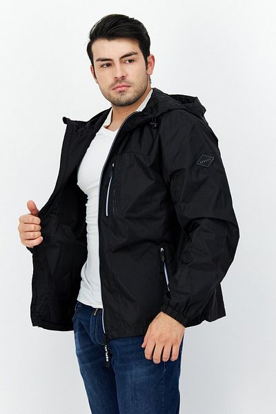 Replay Men Plain Windbreaker Jacket, Black