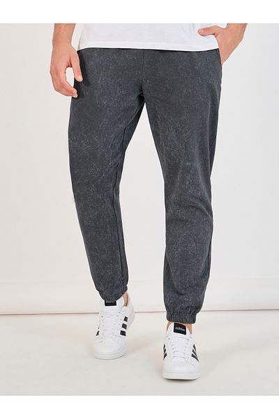 Styli Slim Fit Washed Joggers with Tonal Embroidery Detail