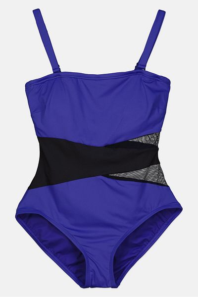 Contours by Coco Reef Women One Piece Padded Two-tone Swimwear, Royal Blue