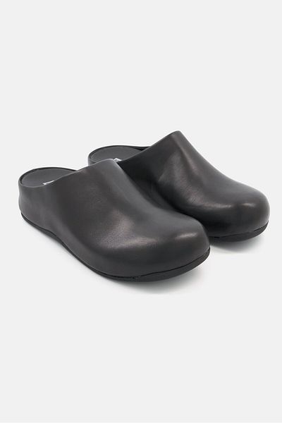 Fitflop Men Shuv Leather Slides, Black