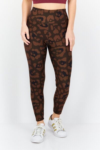 Sage Collective بنطال رياضي ضيق لليوجا للنساء، بني