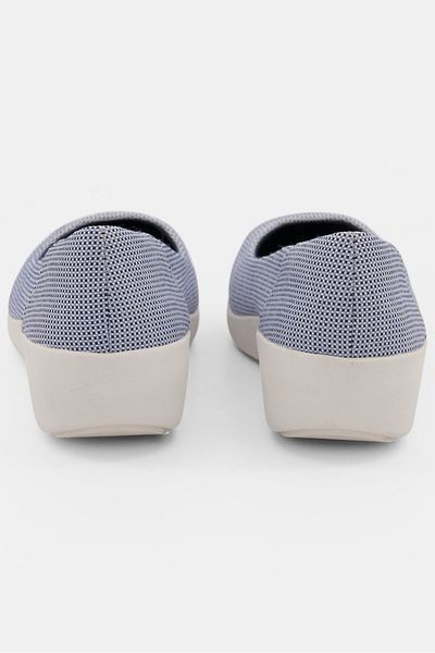 Fitflop Women Slip On Micro Check Flats, Blue Combo