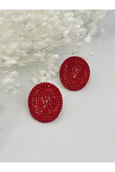 MyladyAccessoriess Oval Cut Full Zircon Stone Detailed Premium Series Earrings White