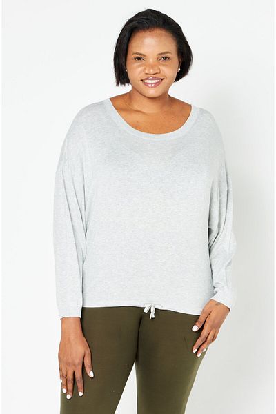 Esprit Women Boat Neck Plain Sweater, Grey