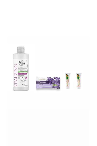 Farmasi Dr C Tuna Starter Set - Garlic Shampoo, Lavender Soap, 2 Pieces of Misvak Toothpaste