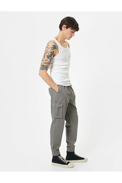 Koton Jogger Slim Fit Cargo Pocket Pants - Waist Lace-Up