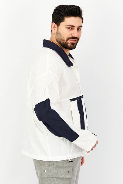 Aigle Men Long Sleeve Colorblock Windbreaker Jacket, Navy