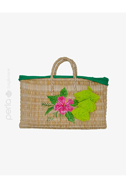 Perla Bag & More Apollo Sepet Plaj Çantası-Pink Flowers