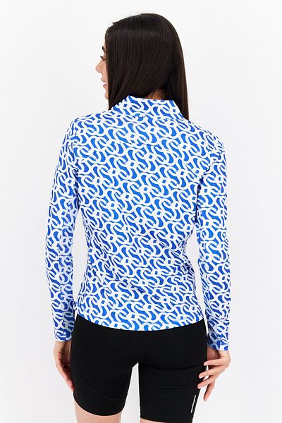 Gottex Women Sportswear Fit Long Sleeve Front Zip Jacket, Blue