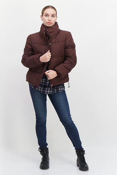 French Connection سترة نسائية منفوخة سادة، باللون البني