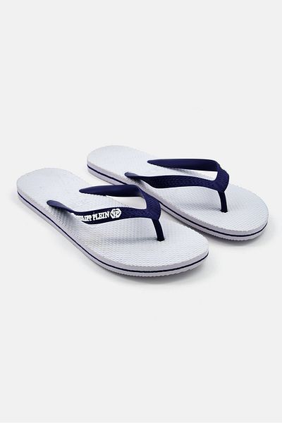 PHILIPP PLEIN Men Flip Flop Slip On Slippers, White