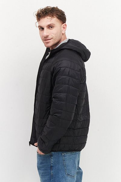 French Connection Men Regular Fit Hooded Long Sleeves Plain Jacket, Black