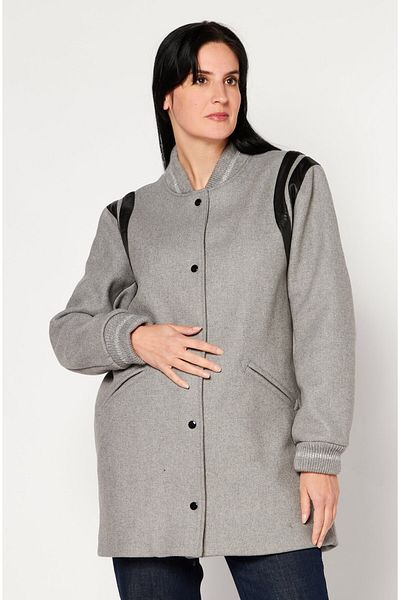 IKKS Women Textured Trench Coat, Grey