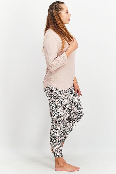 Tahari Women 2 Pcs Set Textured Pajama, Pink