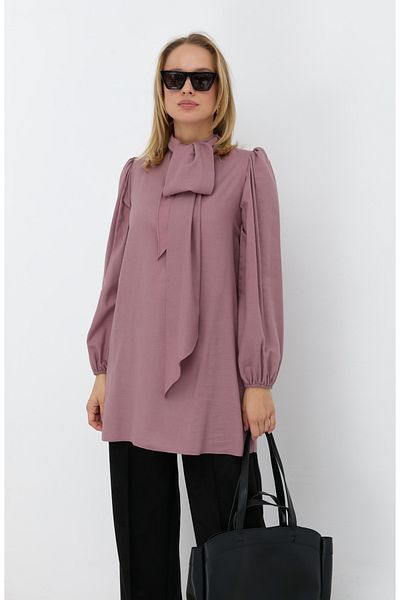 Fatma Atasoy Midi Viscose Powder Tunic with Bow
