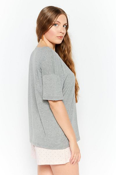 Rae dunn Women 2 Piece Pajama Top And Bottom Set, Grey