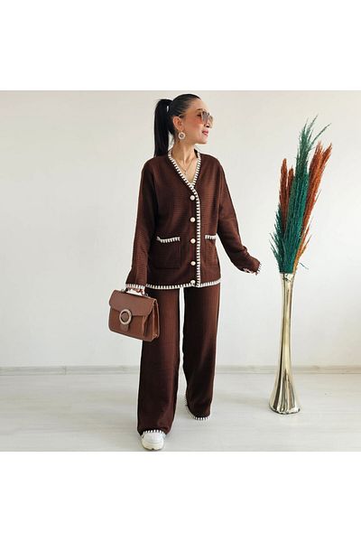 Altı Üstü Butik Set din bumbac dublu croșetat brodat