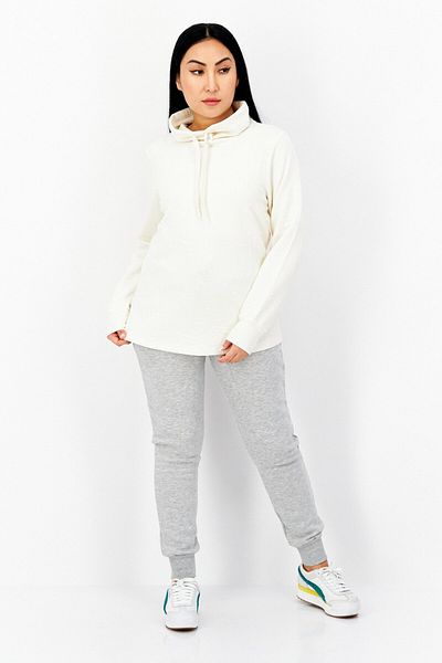 Bearpaw Women High Neck Textured Sweatshirt, Ivory