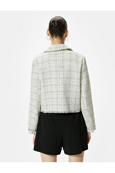 Koton Риза от туид със сребърни копчета и джоб с капак