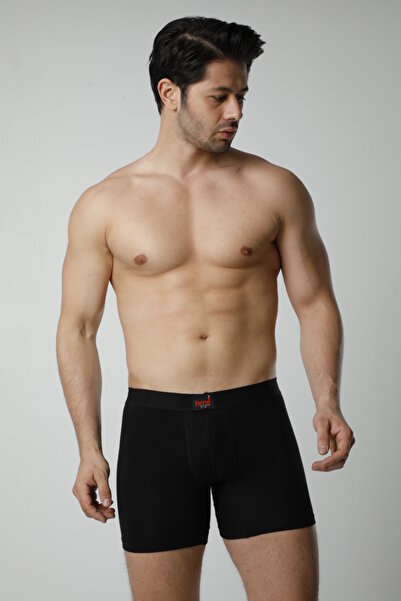 MODA Ανδρικό μπόξερ ελαστικό ύφασμα από μαλακό βαμβακερό μαύρο υλικό