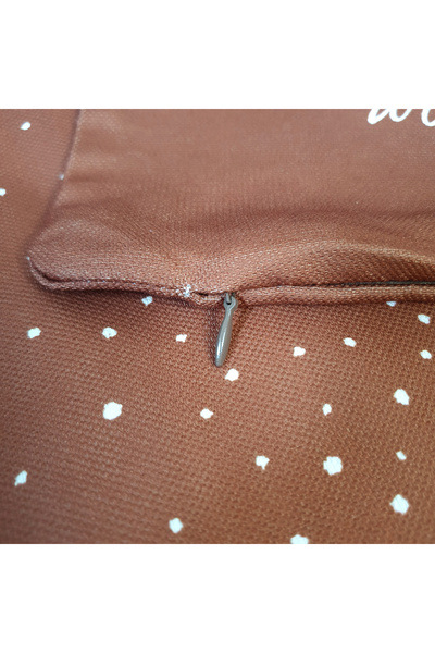 DECO Cinnamon Color Warmest Wishes Slogan and Home Pattern Throw Pillow Cover