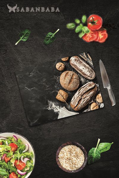 Saban 30X40 cm Wheat Glass Cutting Bread Board