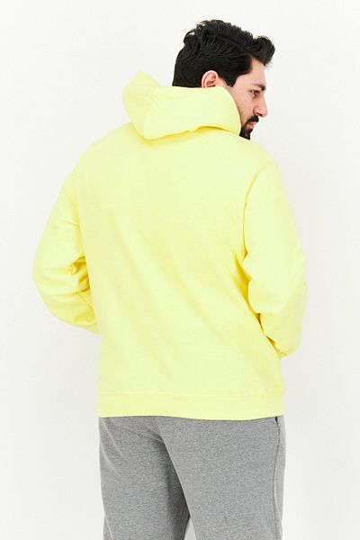 Vision Street Wear Men Hooded Embroidered Long Sleeves Sweatshirt, Yellow