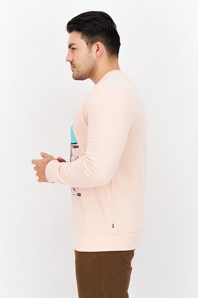 Levi's Men Crew Neck Graphic Print Sweatshirt, Peach