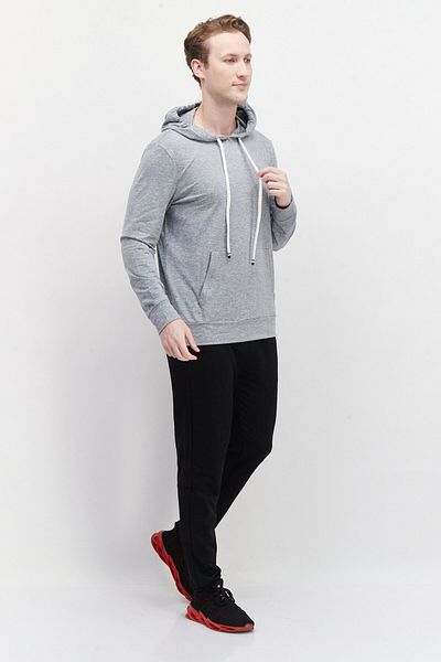 Fourlaps Men Hooded Long Sleeve Heather Sweatshirt, Grey
