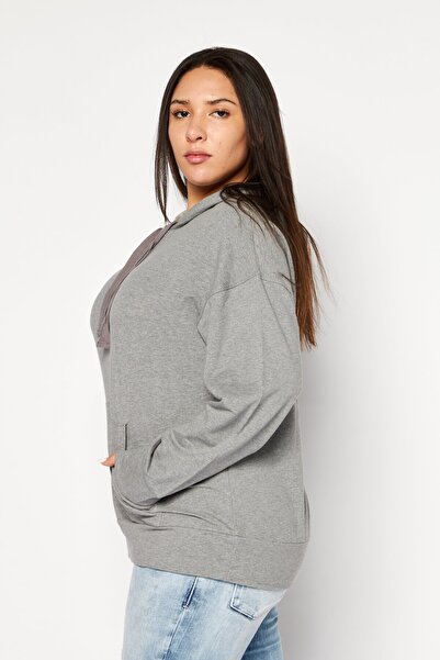 Felina Women Hooded Heather Sweatshirt, Dark Grey