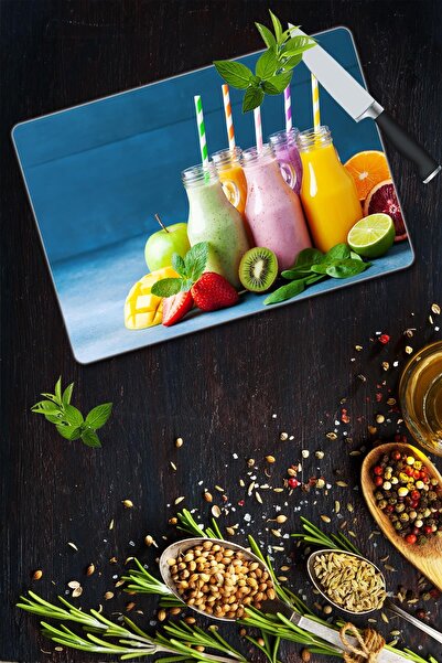 Saban لوح تقطيع زجاجي ميلك شيك مقاس 30 × 40 سم