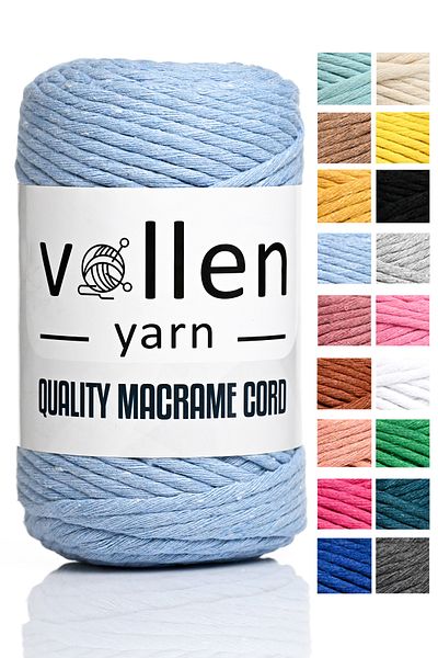 vollen yarn Σκάλισμα μακραμέ νήμα, 3mm μονό στριφτό, πλεκτό νήμα μακραμέ, σκάλισμα βαμβακερό μακραμέ