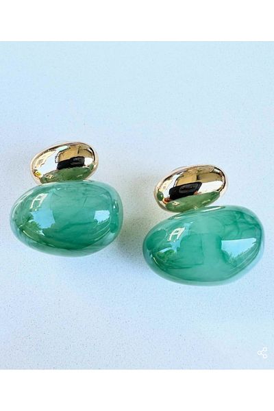 Marlenka Green Resin Earrings