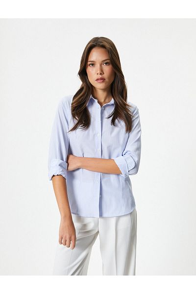 Koton Classic Shirt Slim Fit Buttoned Long Sleeve