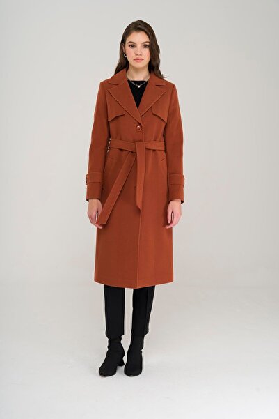 Olcay Kabát s kapucí a zapínáním na knoflíky TILE 3906