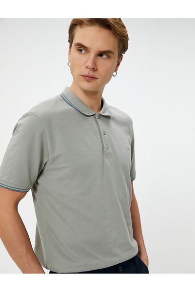 Koton Tricou cu gât polo, cu mânecă scurtă, cu slogan