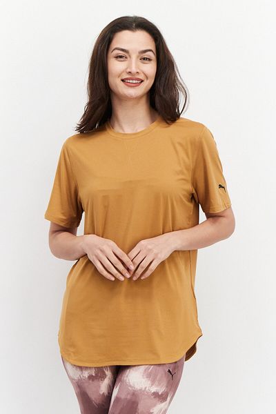 Puma Women Sportswear Fit Brand Logo Training T Shirt, Brown