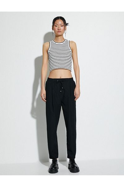 Koton Crop Athlete Halter Collar Ribbed