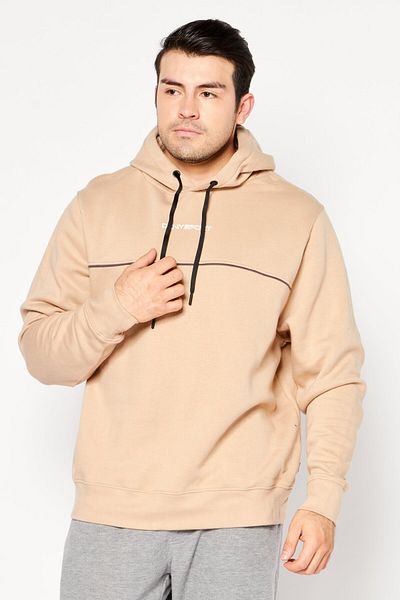 DKNY Sport Men Sportswear Fit Long Sleeve Brand Logo Outdoor Sweatshirt, Tan