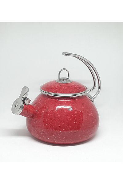 Avşar Enamel Vintage Red Freckle 2.3 Liter Teapot Kettle