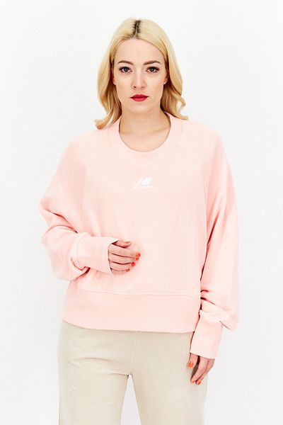 New Balance Women Sportswear Fit Brand Logo Training Sweatshirts, Pink