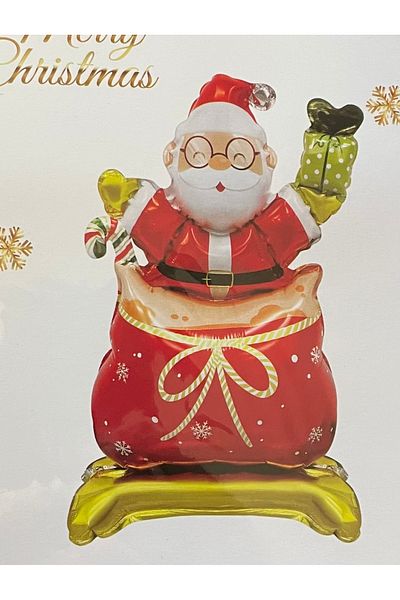 CAVAŞ sun hat Santa Claus Foil Balloon Standing New Year Decor Ornament