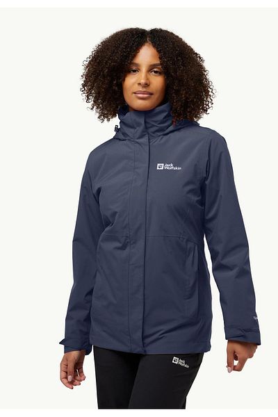 Jack Wolfskin Palton de exterior impermeabil pentru femei Rotwand 3IN1-a60333