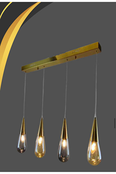 Merlamp 4'LÜ DAMLA AVİZE GOLD MASAÜSTÜ
