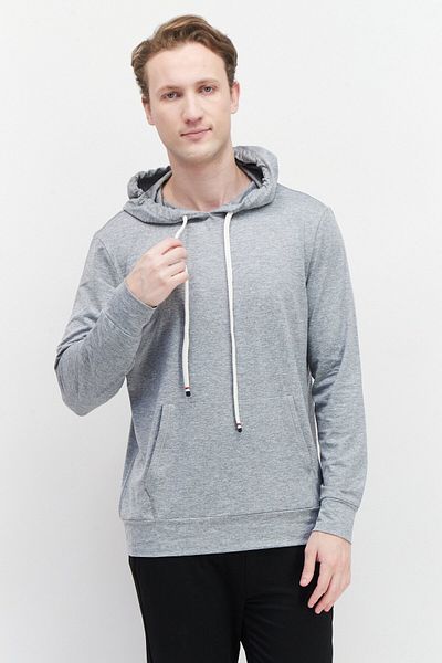 Fourlaps Men Hooded Long Sleeve Heather Sweatshirt, Grey