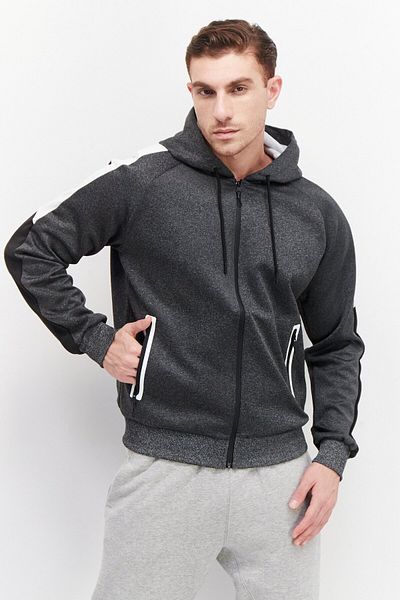 Cultura New York Men Sportswear Fit Full Zip Hoodie, Grey