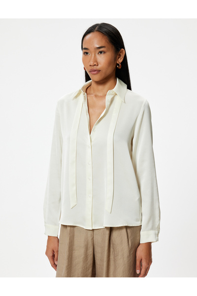 Koton Hemd mit Schalkragen und langen Ärmeln